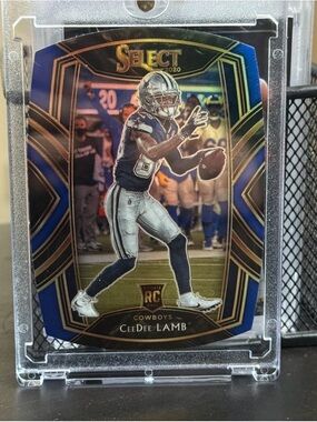 2020 Panini Select - Club Level CeeDee Lamb #257 Blue Prizm Die-Cut (RC)